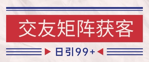 小红书某音交友赛道引流获客 自热矩阵日引200+