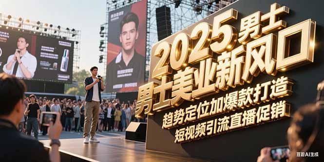 （15190期）2025男士美业新风口，趋势定位加爆款打造，短视频引流直播促销