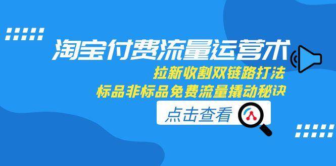 淘宝付费流量运营术，拉新收割双链路打法，标品非标品免费流量撬动秘诀