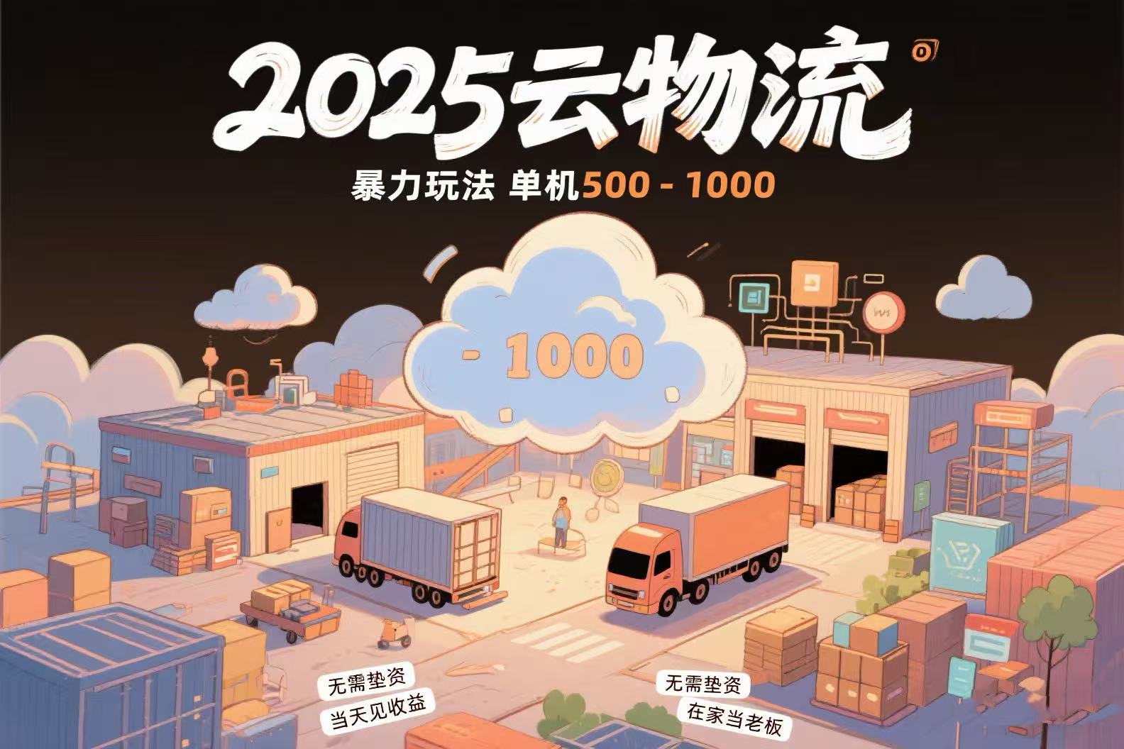 （15353期）云物流赚差价，项目纯利润500~1000，无需垫资，当天到账。不需要有车，…