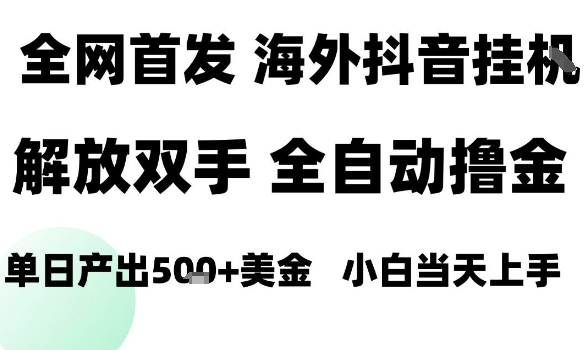 海外抖音无人直播，单日产出1.5k+，长期稳定，新手可玩，无脑操作
