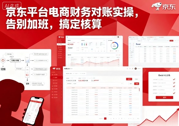 京东平台电商财务对账实操，告别加班，搞定核算