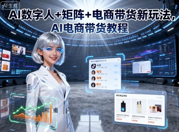 AI数字人+矩阵+电商带货新玩法，AI电商带货教程