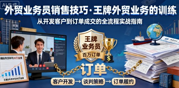 外贸业务员销售技巧，王牌外贸业务的训练
