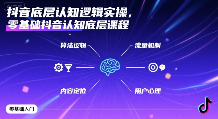 抖音底层认知逻辑实操，零基础抖音认知底层课程