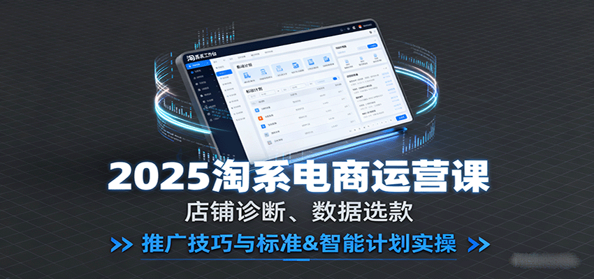 2025淘系电商运营课：店铺诊断、数据选款，推广技巧与标准&智能计划实操