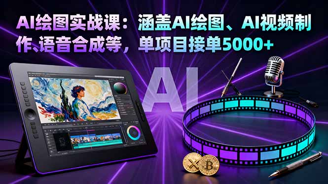 （16304期）AI绘图实战课：涵盖AI绘图、AI视频制作、语音合成等，单项目接单5000+