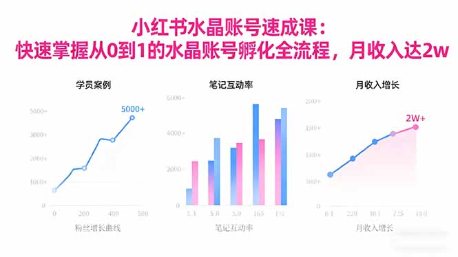 （16476期）2025小红书水晶账号速成课：快速掌握从0-1水晶账号孵化全流程，月收入达2w