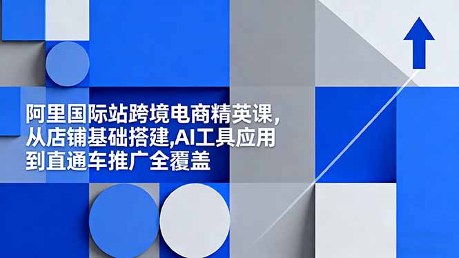 （16450期）阿里国际站跨境电商精英课，从店铺基础搭建,AI工具应用到直通车推广全覆盖