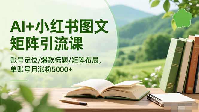 （16530期）AI+小红书图文矩阵引流课：账号定位/爆款标题/矩阵布局/单账号月涨粉5000+