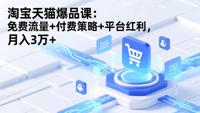 （16631期）淘宝天猫爆品课(录音+资料)：免费流量+付费策略+平台红利，月入3万+