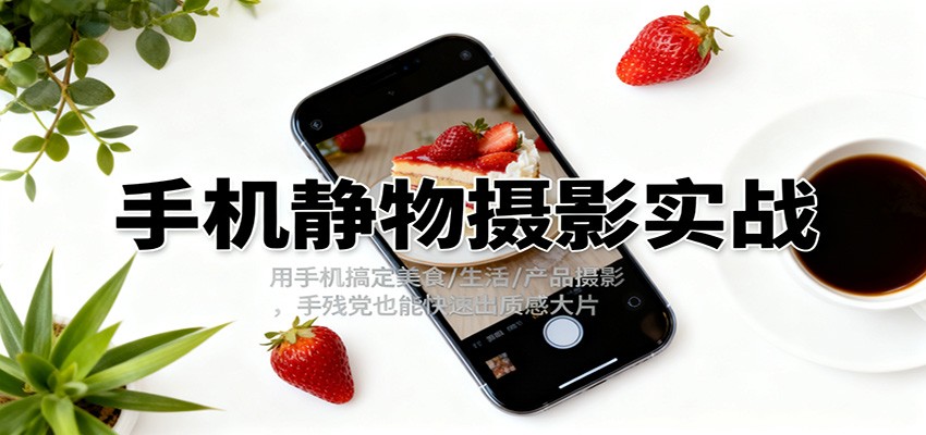 手机静物摄影实战，用手机搞定美食/生活/产品摄影，手残党也能快速出质感大片