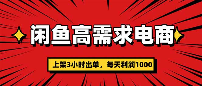 （16672期）闲鱼高利润电商，当天上架当天出单，一单利润300