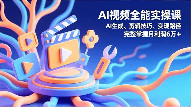 （16731）AI视频全能实操课，AI生成、剪辑技巧、变现路径，完整掌握月利润6万+