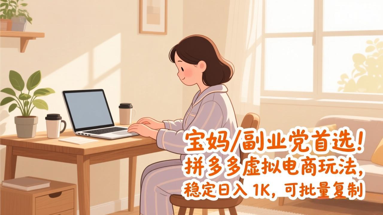 （17155期）宝妈 / 副业党首选！拼多多虚拟电商玩法，稳定日入 1K，可批量复制