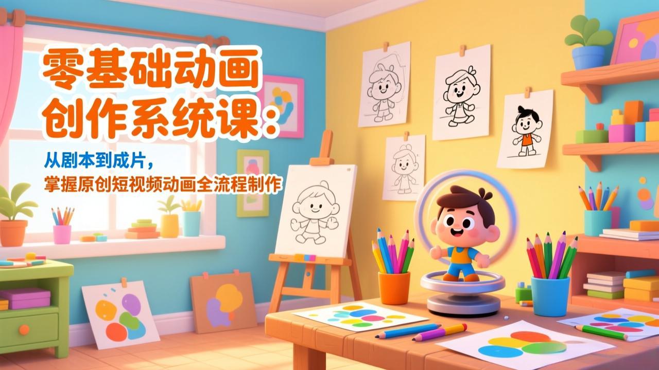 （17161期）零基础动画创作系统课：从剧本到成片，掌握原创短视频动画全流程制作