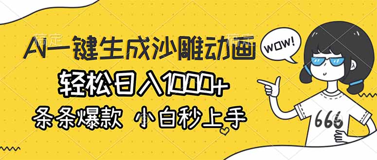 （17240期）AI一键生成沙雕动画，轻松日入1000+，条条爆款，小白秒上手