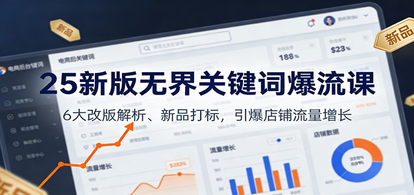 25新版无界关键词爆流课：6大改版解析、新品打标，引爆店铺流量增长