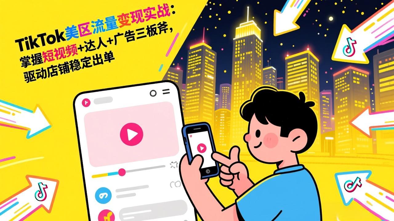 （17244期）TikTok美区流量变现实战：掌握短视频+达人+广告三板斧，驱动店铺稳定出单