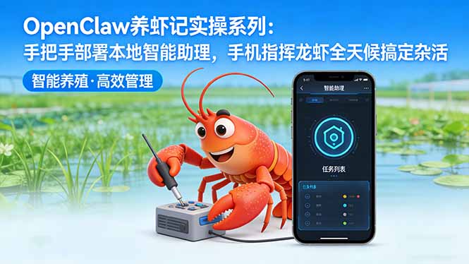 （17790期）OpenClaw养虾记实操系列：手把手部署本地智能助理，手机指挥龙虾全天候搞定杂活