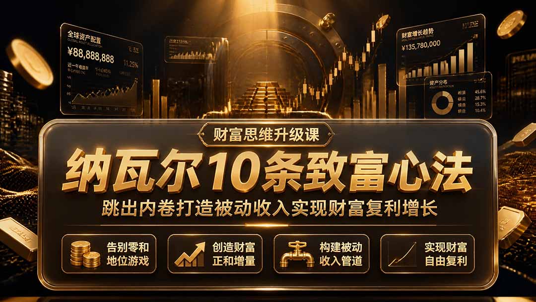 (19628期)付费文章:纳瓦尔10条致富心法,跳出内卷打造被动收入实现财富复利增长
