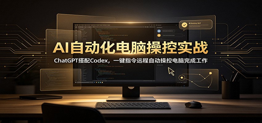 AI自动化电脑操控实战:ChatGPT搭配Codex,一键指令远程自动操控电脑完成工作