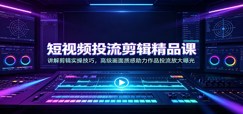 短视频投流剪辑精品课：讲解剪辑实操技巧，高级画面质感助力作品投流放大曝光