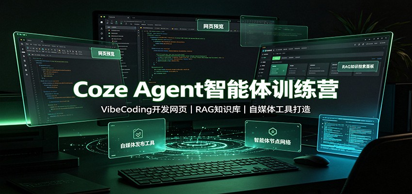 Coze Agent智能体训练营:VibeCoding开发网页,RAG知识库,自媒体工具打造