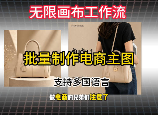 无限画布工作流搭建教程，一键电商主图批量制作，批量下载，支持多国语言