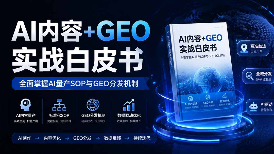 (19729期)AI内容+GEO实战白皮书。全面掌握AI量产SOP与GEO分发机制