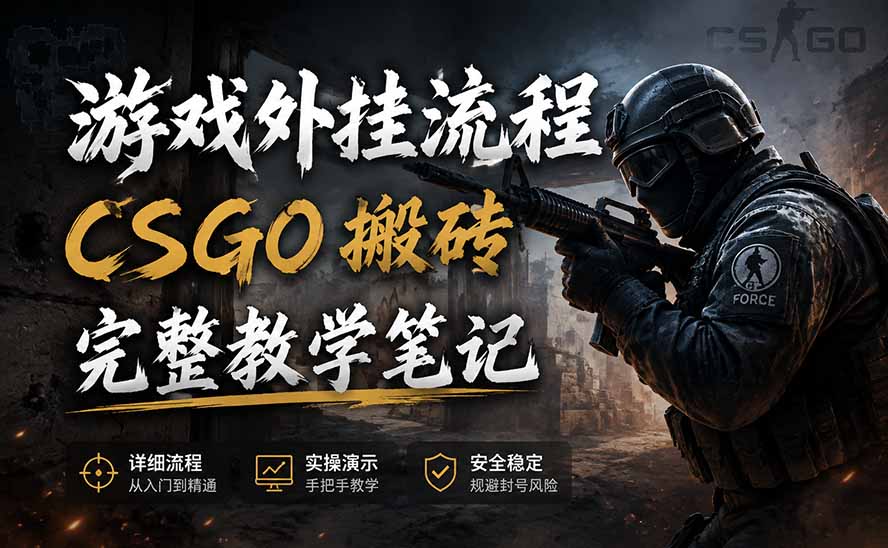 (19719期)游戏挂机全流程笔记分享,CSGO游戏搬砖,小白看了当天学会见收益