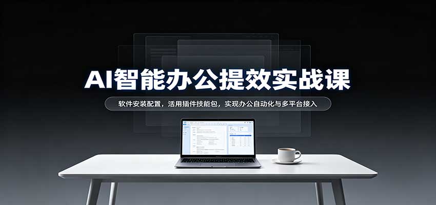 AI智能办公提效实战课:软件安装配置,活用插件技能包,实现办公自动化与多平台接入