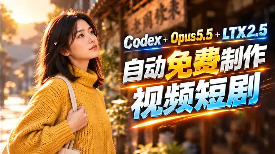 (21266期)Codex 出图 + 免费 LTX-2.5 生成视频,Claude Opus 5.5 全自动剪出 1 分钟情感短剧《停了的表》