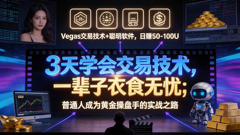 （20841期）“顺势而为交易系统”3天学会交易技术，聪明软件辅助，小白也能看懂趋势交易，日入30-100U,长期稳定