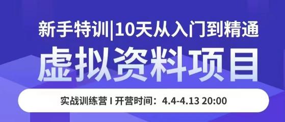 虚拟资料项目新手特训,10天从入门到精通,保姆级实操教学