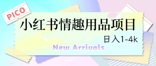(6555期)最新小红书情趣用品项目,日入1-4k (6555期)最新小红书情趣用品项目,日入1-4k